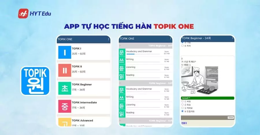 App tự học tiếng Hàn TOPIK One