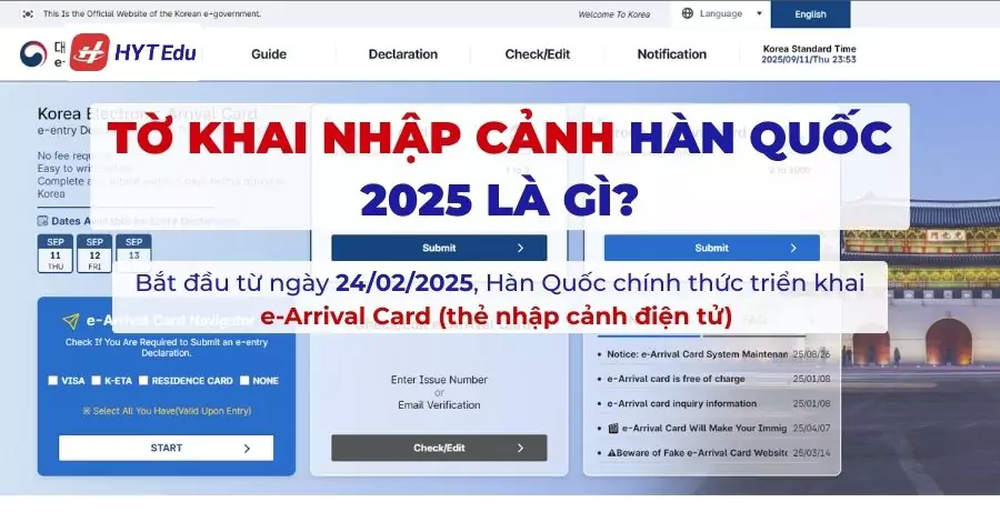 Tờ khai nhập cảnh Hàn Quốc 2025 là gì