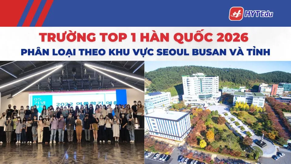 Trường Top 1 Hàn Quốc 2026 phân loại theo khu vực Seoul Busan và tỉnh