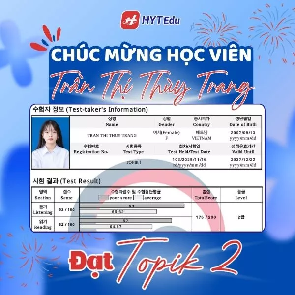 Tra cứu kết quả TOPIK 107 nhanh và chính xác 2026 tai va in bang diem topik 107 pdf