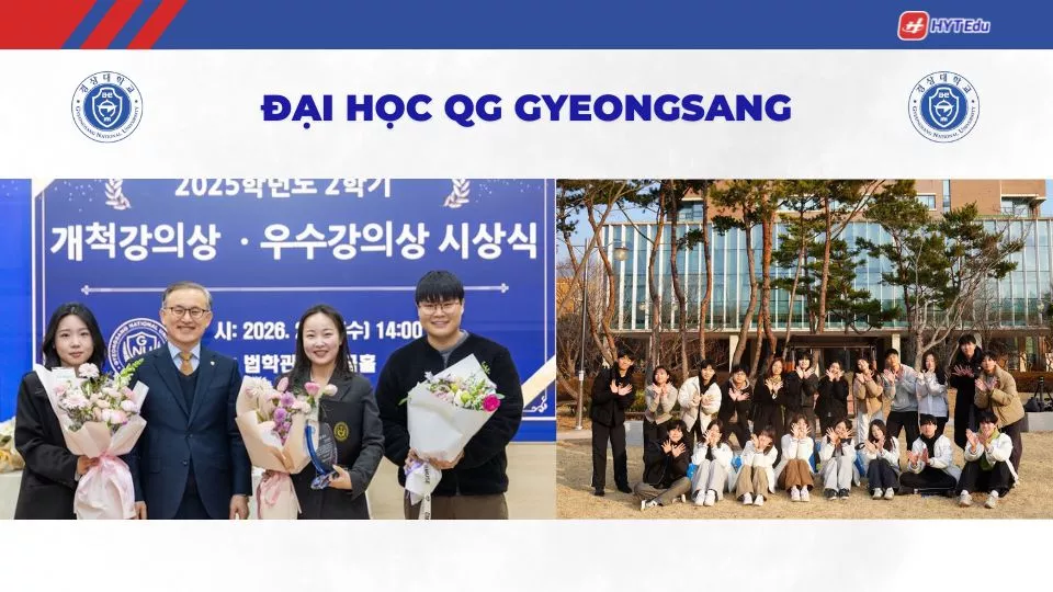 TOP trường thạc sĩ Hàn Quốc học bổng 100% 2026 Hình graduate school và môi trường nghiên cứu tại ĐHQG Gyeongsang
