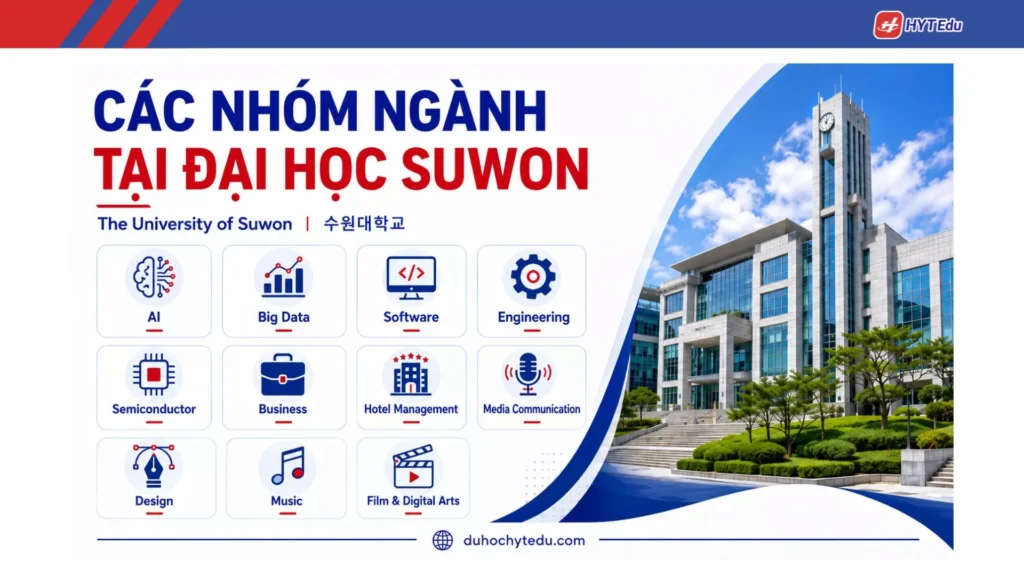 Đại học Suwon: Điều kiện, học phí, học bổng Các ngành học Đại học Suwon AI Big Data Engineering Business Design Music