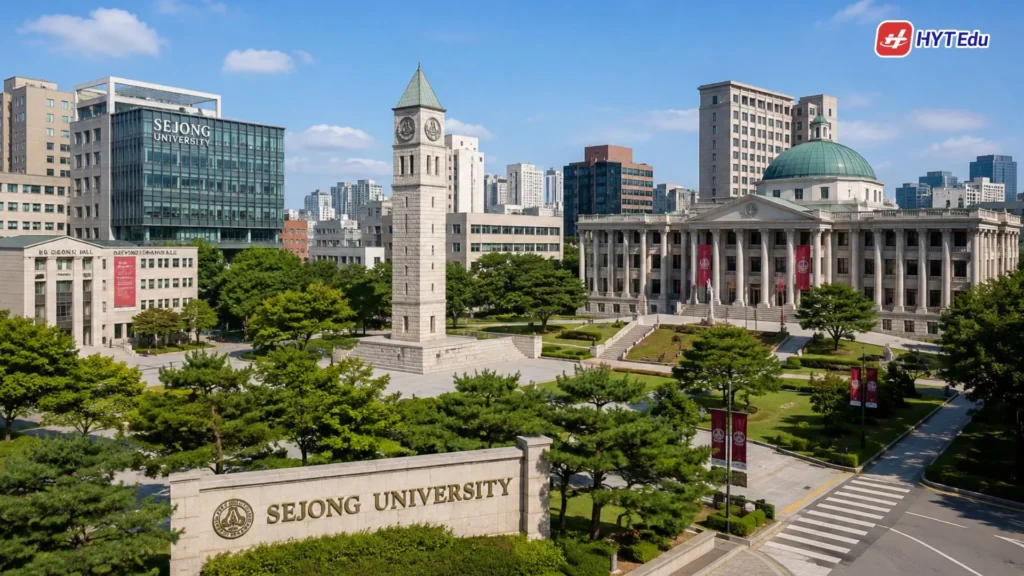 Đại học Sejong: Điều kiện, học phí, học bổng Toàn cảnh Đại học Sejong Hàn Quốc tại Seoul