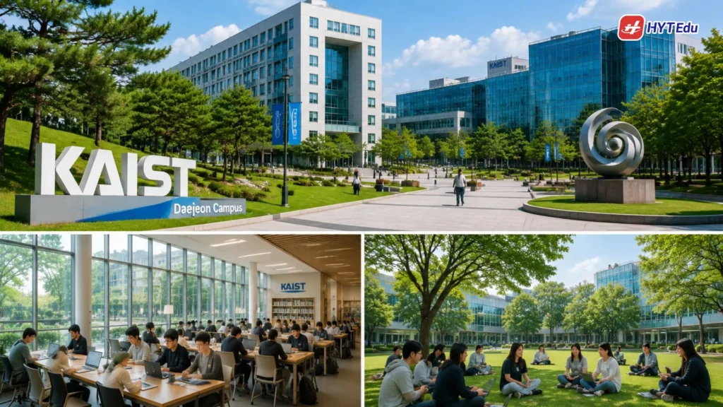 Campus KAIST Hàn Quốc với phòng nghiên cứu, khu học thuật và không gian học tập dành cho sinh viên quốc tế