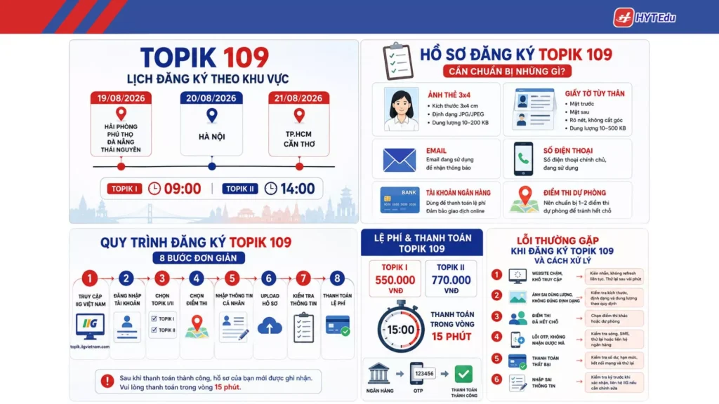 Các lỗi thường gặp khi đăng ký TOPIK 109 và cách xử lý nhanh
