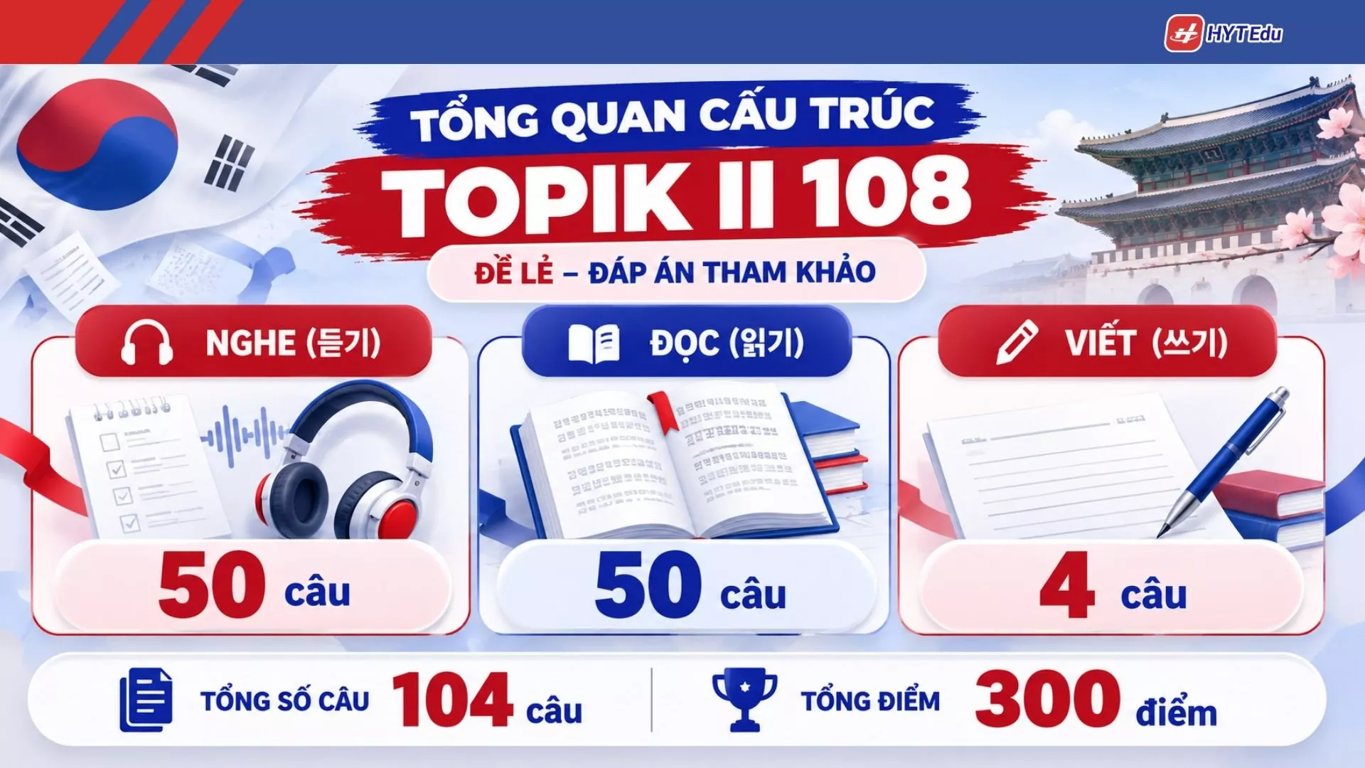 Đáp án TOPIK 108 đầy đủ Nghe, Đọc, Viết mới nhất Tổng hợp đáp án TOPIK 108 đề lẻ gồm Nghe Đọc Viết và cấu trúc bài thi TOPIK II