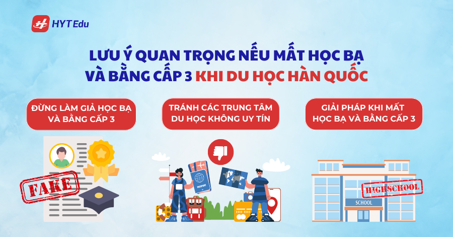 Mất bằng cấp 3 và học bạ có ảnh hưởng đến hồ sơ du học Hàn Quốc không? order 48
